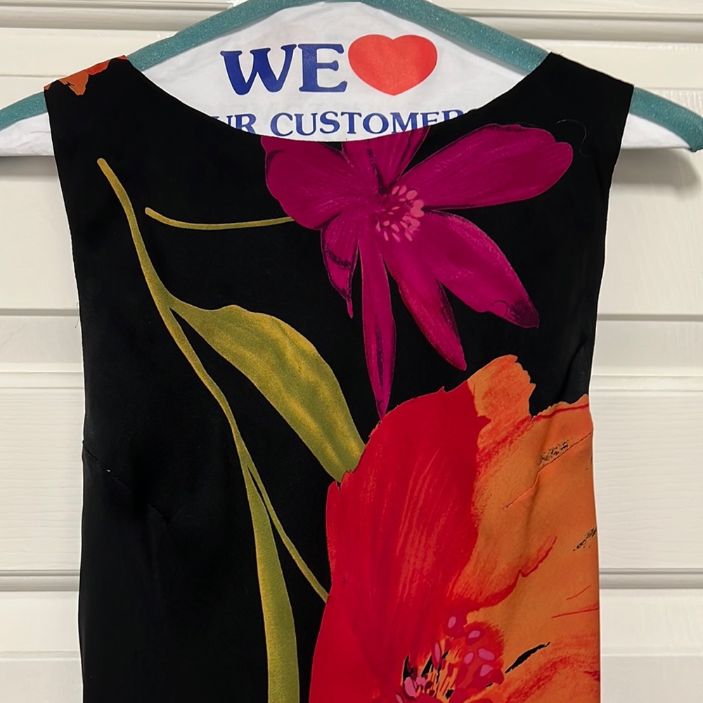 Floral on black pencil Dress